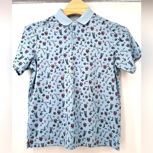 Polo‎ by Ralph Lauren Polo Shirt ASSN large blue figures print all over .